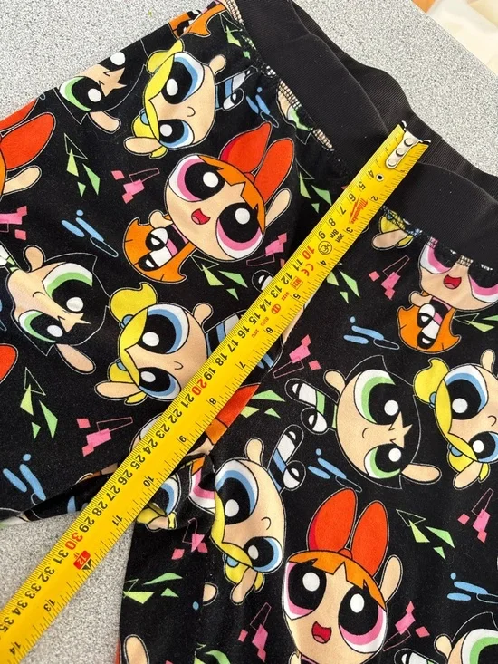 Powerpuff Girls Allover Cartoon Print Joggers Black Y2K Lounge Pants Size M - Picture 6 of 8